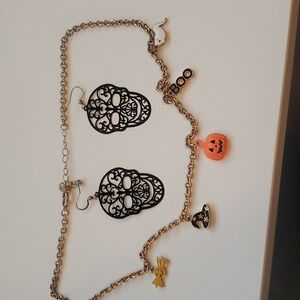 Halloween necklace/earrings set